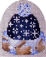 click here to view larger image of Micro Hat Bunnies/Blue Tassle (hand painted canvases)