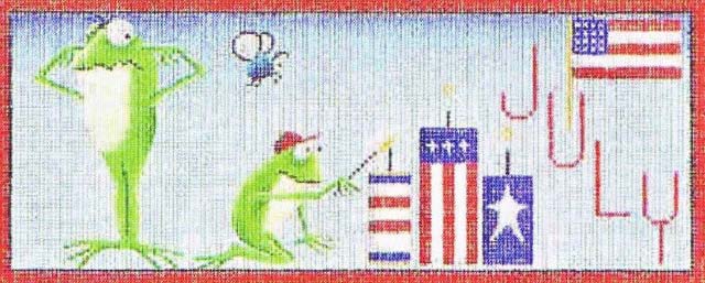 click here to view larger image of July Frogs (hand painted canvases)