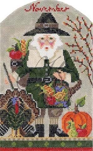 click here to view larger image of November Thanksgiving Santa (hand painted canvases)