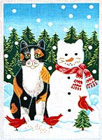 click here to view larger image of Snow Cat (hand painted canvases)