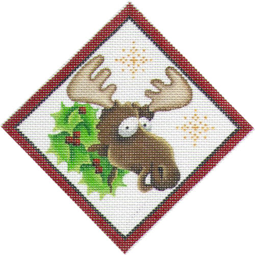 click here to view larger image of Moose with Wreath (hand painted canvases)