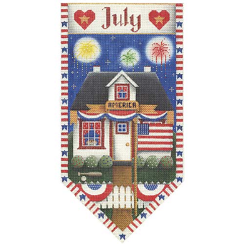 click here to view larger image of July Cottage Banner (hand painted canvases)