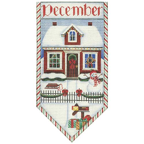 click here to view larger image of Christmas Cottage Banner (hand painted canvases)