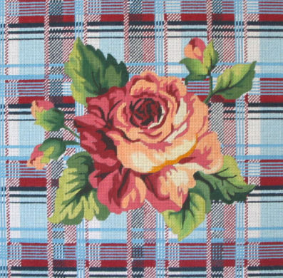 click here to view larger image of Plaid Rose (hand painted canvases)