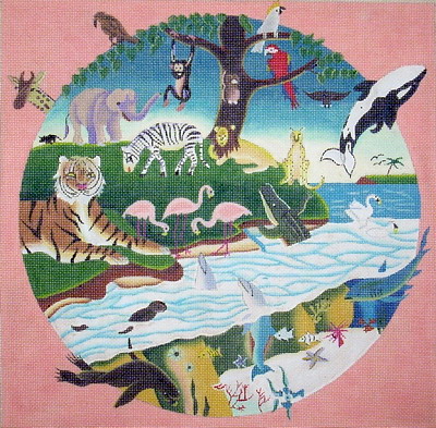 click here to view larger image of Earth, Sea, Air Animals (hand painted canvases)
