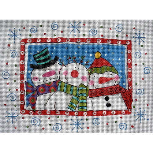 click here to view larger image of Three Snowmen (hand painted canvases)