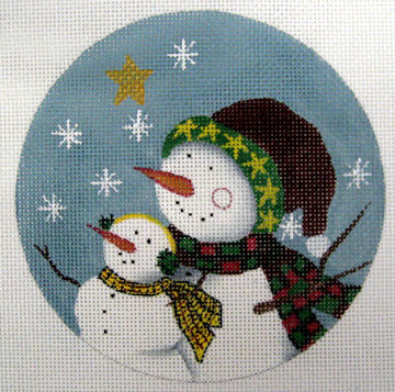 click here to view larger image of Snowman with Star (hand painted canvases)