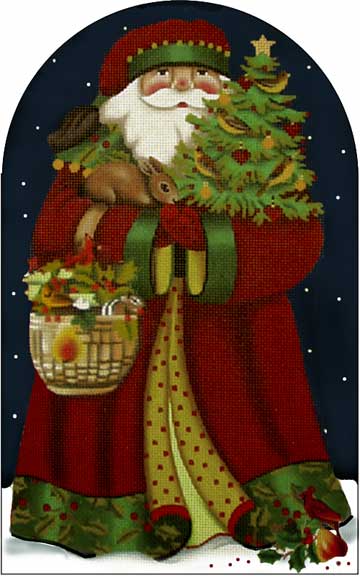 click here to view larger image of Fireside Forest Santa (hand painted canvases)
