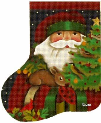 click here to view larger image of Forest Santa Claus Mini Sock (hand painted canvases)