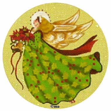 click here to view larger image of Holly Angel Ornament (hand painted canvases)