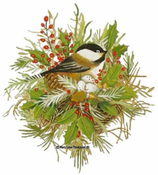 click here to view larger image of Chickadee Nest (hand painted canvases)