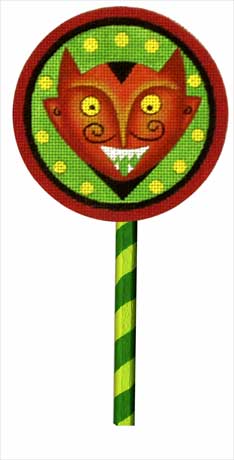 click here to view larger image of Devil Lollipop (with handpainted wooden stick) (hand painted canvases)
