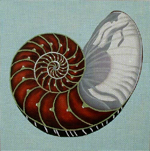 click here to view larger image of Cut Chambered Nautilus (hand painted canvases)