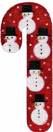 click here to view larger image of Snowman Candy Cane - 18M (hand painted canvases)
