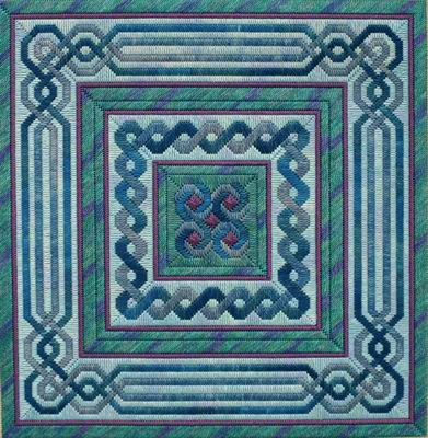 click here to view larger image of Lavenderblue Celtic Knot Quilt (counted canvas work)