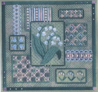click here to view larger image of Lily of the Valley Collage (counted canvas work)
