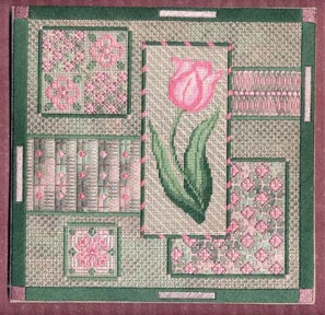 click here to view larger image of Pink Tulip Collage  (counted canvas work)