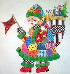 click here to view larger image of Patchwork Santa Too (hand painted canvases)