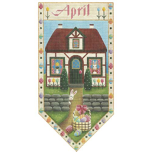 click here to view larger image of April  Cottage Banner (hand painted canvases)