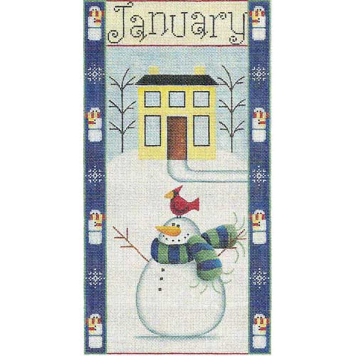 click here to view larger image of January Folk Banner (hand painted canvases)
