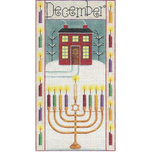 click here to view larger image of December/Chanukah Folk Banner (hand painted canvases)