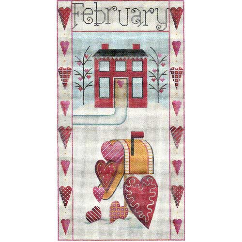 click here to view larger image of February Folk Banner (hand painted canvases)