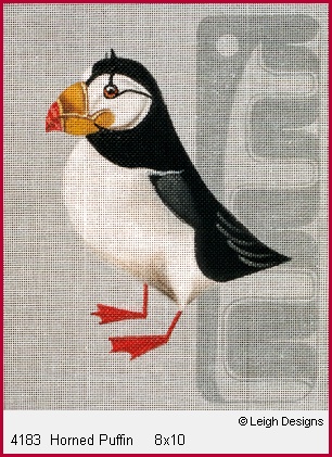 click here to view larger image of Horned Puffin (hand painted canvases)
