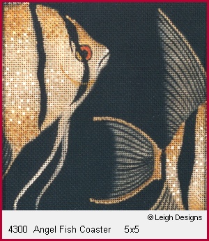 click here to view larger image of Angel Fish Coaster (hand painted canvases)