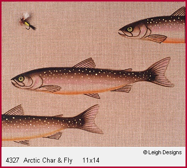 click here to view larger image of Arctic Char & Fly (hand painted canvases)
