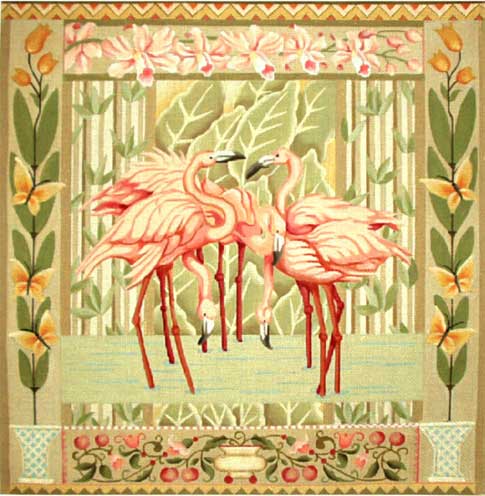 click here to view larger image of Island Flamingos (hand painted canvases)