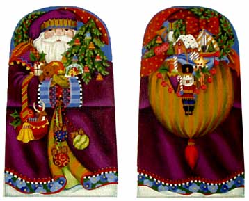 click here to view larger image of Fancy Santa 2 Sided (hand painted canvases)