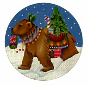 click here to view larger image of Fancy Brown Bear Ornament (hand painted canvases)