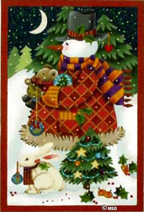 click here to view larger image of Old Fashion Snowman Panel (hand painted canvases)