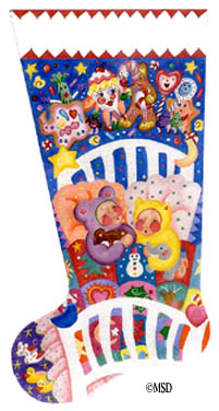 click here to view larger image of Sugarplums Stocking (hand painted canvases)