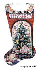 click here to view larger image of Girls Toystore Stocking (hand painted canvases)