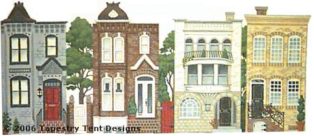 click here to view larger image of Row of Houses - 18ct (hand painted canvases)