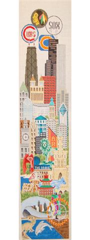 click here to view larger image of Bell Pull - Chicago (hand painted canvases)