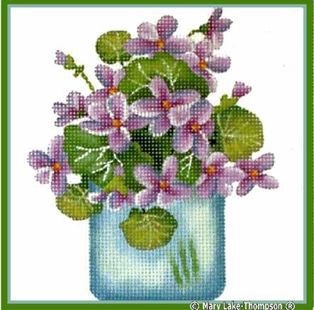 click here to view larger image of Bouquet Violet (hand painted canvases)