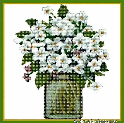 click here to view larger image of Bouquet White (hand painted canvases)
