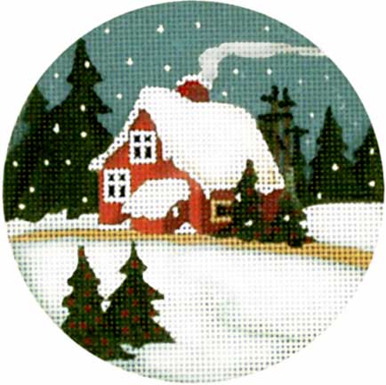 click here to view larger image of Rose Cottage Ornament (hand painted canvases)