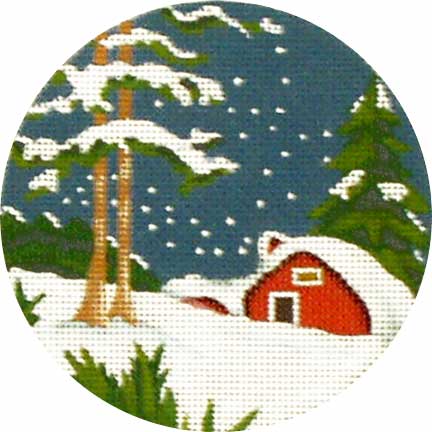 click here to view larger image of Red Cottage Ornament (hand painted canvases)