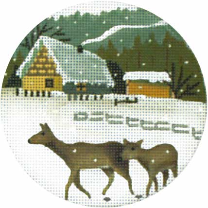 click here to view larger image of Cottage Deer Ornament (hand painted canvases)