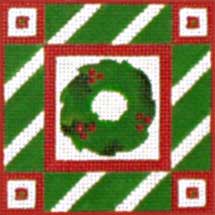 click here to view larger image of Wreath Ornament (hand painted canvases)