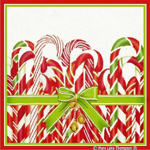 click here to view larger image of Candy Canes (hand painted canvases)