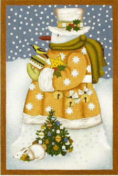 click here to view larger image of Golden Snowman Panel (hand painted canvases)