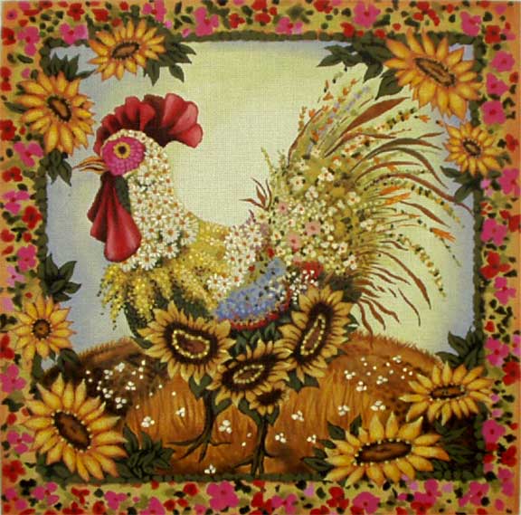 click here to view larger image of Sunflower Chicken (hand painted canvases)
