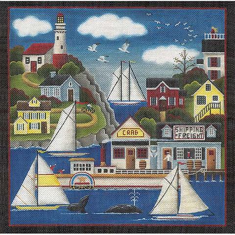 click here to view larger image of Lighthouse Harbor (hand painted canvases)