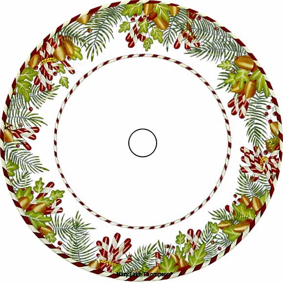 click here to view larger image of Candy Cane Tree Skirt - White (hand painted canvases)