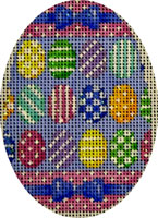click here to view larger image of Multi Pattern Eggs Egg (hand painted canvases)