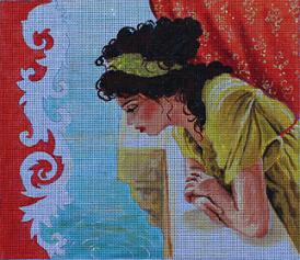 click here to view larger image of Woman Looking at Water (hand painted canvases)